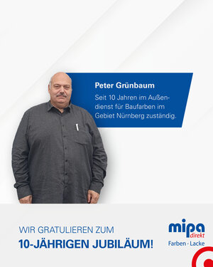 Wir gratulieren Peter Grünbaum zu 10 Jahre Betriebszugehörigkeit